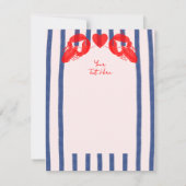 Maine Lobster Oysters Klopt Oostkust Huwelijk RSVP Kaartje (Achterkant)