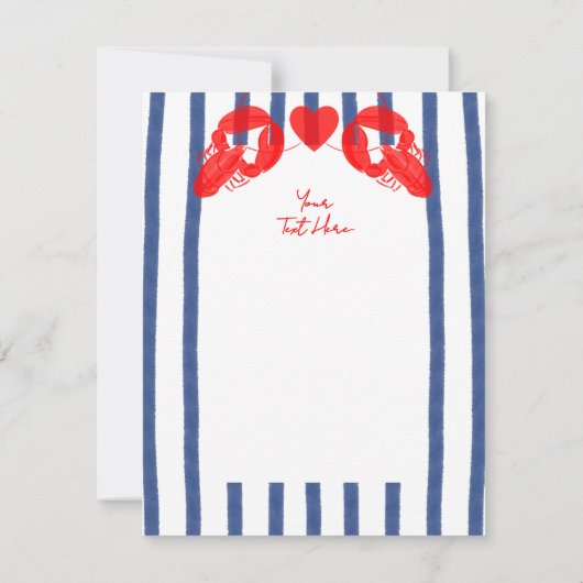 Maine Lobster Oysters Klopt Oostkust Huwelijk RSVP Kaartje (Achterkant)