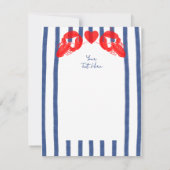 Maine Lobster Oysters Klopt Oostkust Huwelijk RSVP Kaartje (Achterkant)