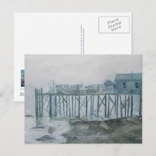 Maine Lobster Pier Post Card van de originele kuns Briefkaart (Voorkant / Achterkant)