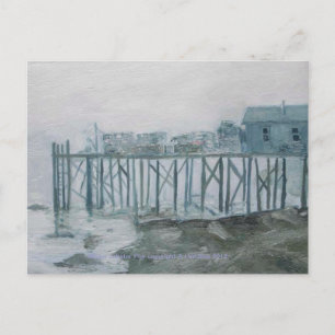 Maine Lobster Pier Post Card van de originele kuns Briefkaart