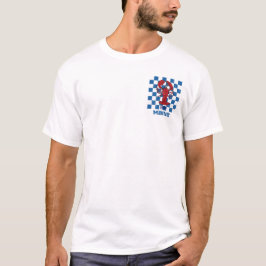 Maine Lobster Retro Distressed Checkerboard T-shirt