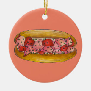 Maine Lobster Roll Sandwich Seafood Foodie Gift Keramisch Ornament