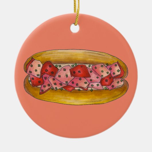 Maine Lobster Roll Sandwich Seafood Foodie Gift Keramisch Ornament (Voorkant)