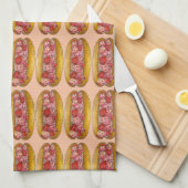 Maine Lobster Roll Sandwich Seafood Print Towel Theedoek (Quarter Fold)