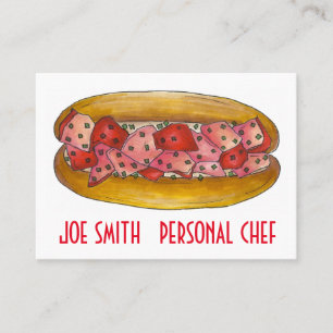 Maine Lobster Roll Seafood Sandwich Chef Cook Food Visitekaartje