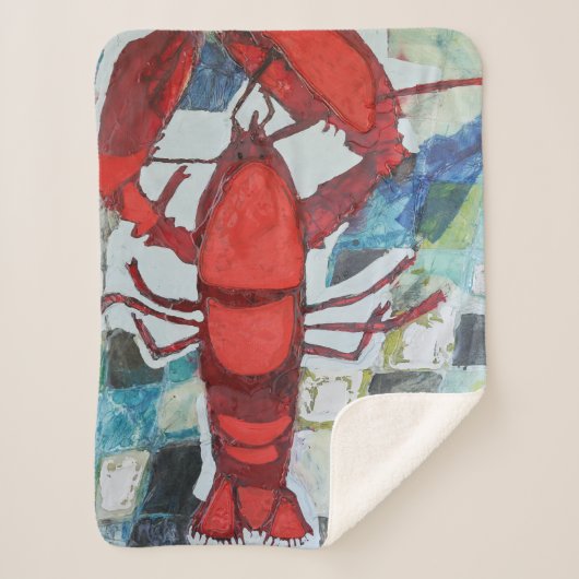 Maine Lobster Sherpa Deken (Voorkant)
