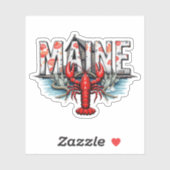 Maine Lobster Sticker | Coastal State Travel Decal (Vel)