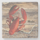 Maine Lobster Stone Onderzetter met visnet (Voorkant)