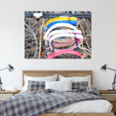 Maine Lobster Trap Labels Canvas Afdruk (Insitu (Slaapkamer))