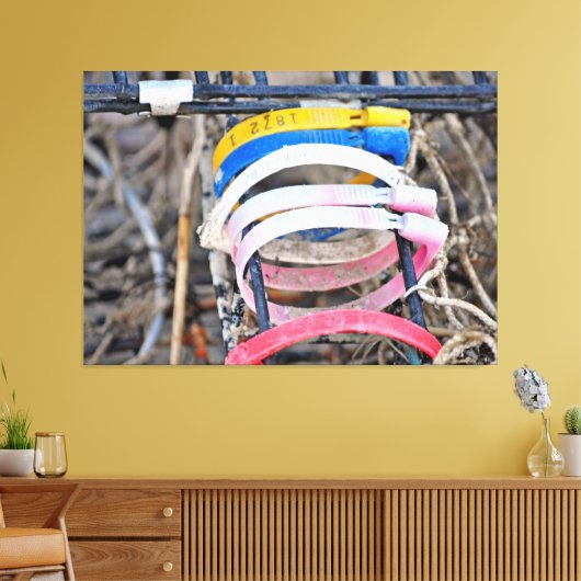 Maine Lobster Trap Labels Canvas Afdruk (Insitu (Woonkamer))