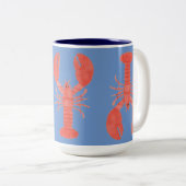 Maine Lobster Two-Tone Mok, 15 oz Tweekleurige Koffiemok (Voorkant rechts)