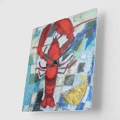 Maine Lobster Vierkante Klok (Hoek)