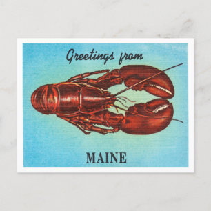 Maine, Lobster Vintage Travel Briefkaart