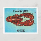 Maine, Lobster Vintage Travel Briefkaart (Voorkant)