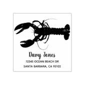 Maine Lobster Wood Art Return Address Rubberstempel (Afrduk)