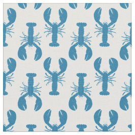 Maine Lobsters Coastal Pattern in Blue and White Stof
