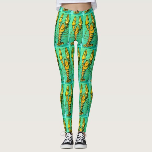 maine lobsters op groen leggings (Voorkant)