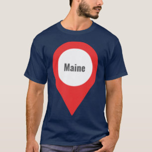 Maine Locatie Label roze T-shirt
