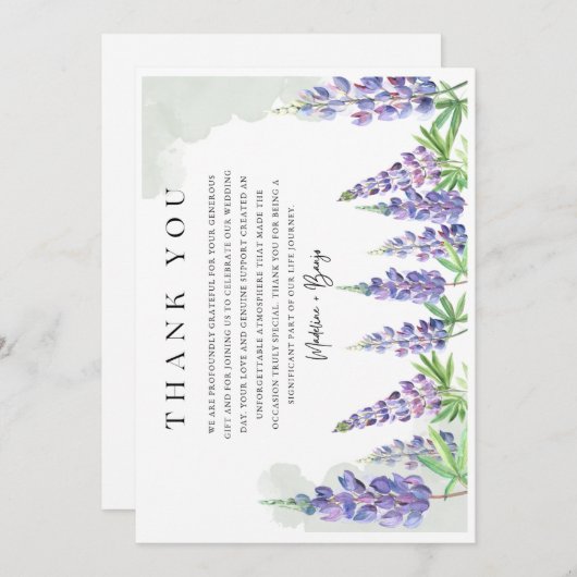 Maine Lupin Trouwkaart Save the Date  Bedankkaart (Voorkant / Achterkant)