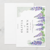 Maine lupin Wedding Save the Date Invitation (Voorkant / Achterkant)