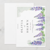 Maine lupin Wedding Save the Date Invitation (Voorkant / Achterkant)