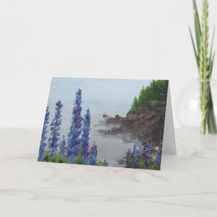 Maine Lupine Vouw Kerstkaart Feestdagen Kaart