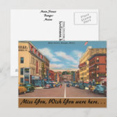 Maine, Main Street, Bangor Briefkaart (Voorkant / Achterkant)
