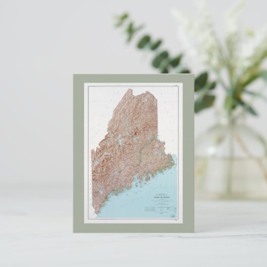 Maine Map (1977) Briefkaart (Staand voorkant)