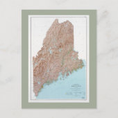 Maine Map (1977) Briefkaart (Voorkant)