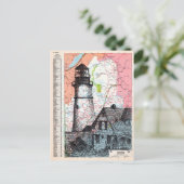 Maine Map Art Briefkaart (Staand voorkant)