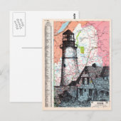 Maine Map Art Briefkaart (Voorkant / Achterkant)