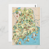 Maine Map Briefkaart (Voorkant / Achterkant)