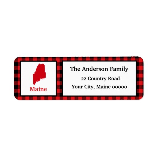 Maine Map Buffalo Play Return Address Label (Voorkant)