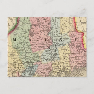 Maine Map door Mitchell Briefkaart