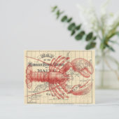  Maine Map met Lobster Briefkaart (Staand voorkant)