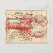  Maine Map met Lobster Briefkaart (Voorkant)