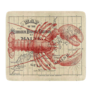  Maine Map met Lobster Cutting Board Snijplank