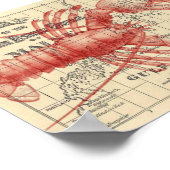 Maine Map met Lobster Poster (Hoek)