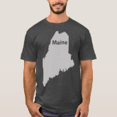 Maine Map Overzicht Staat Home Pride T-shirt (Voorkant)