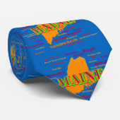 Maine Map, Portland, Bangor, Augusta Stropdas (Opgerold)