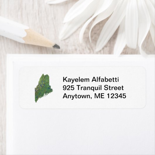 Maine Map Retouradreslabel Etiket (Insitu)