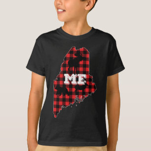 Maine ME State Red Pset Fill Moose Hunting Christu T-shirt