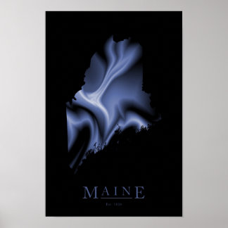 Maine Modern Map Poster
