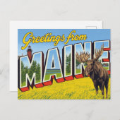 Maine Moose and Lighthouse Briefkaart (Voorkant / Achterkant)
