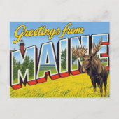 Maine Moose and Lighthouse Briefkaart (Voorkant)