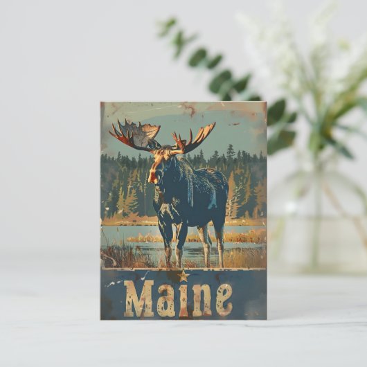  Maine Moose Briefkaart (Staand voorkant)