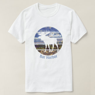 Maine Moose Custom Town Name Retro T-shirt