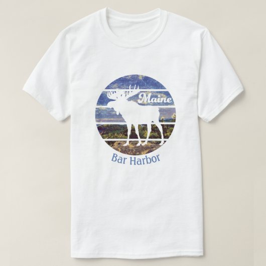 Maine Moose Custom Town Name Retro T-shirt (Design voorkant)