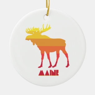 Maine Moose Keramisch Ornament